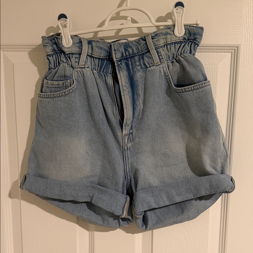 Frame Denim Light Blue High Waist Women's Shorts